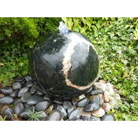 Polished Drilled Dark Grey Granite Sphere Fountain